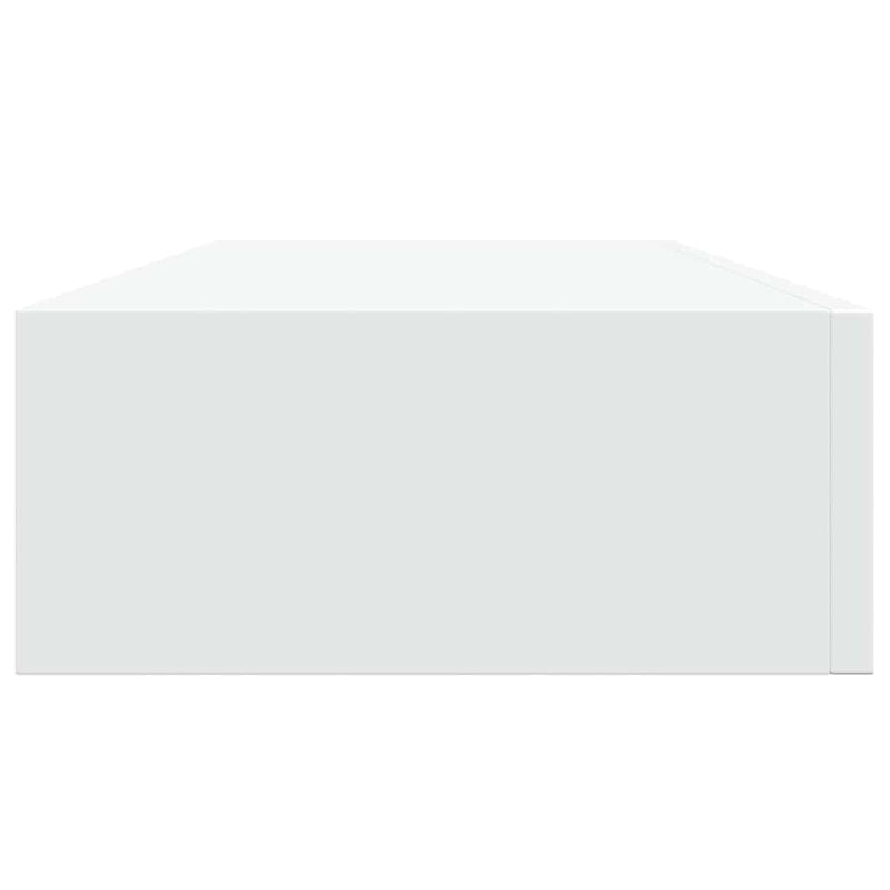 Raft de perete cu sertar, alb, 60x23,5x10 cm, MDF