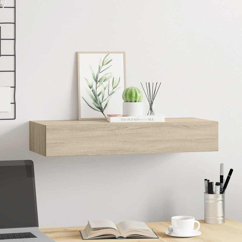Dulap de perete cu sertar, stejar, 60x23,5x10 cm, MDF