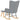 Scaun balansoar cu taburet, gri deschis, textil