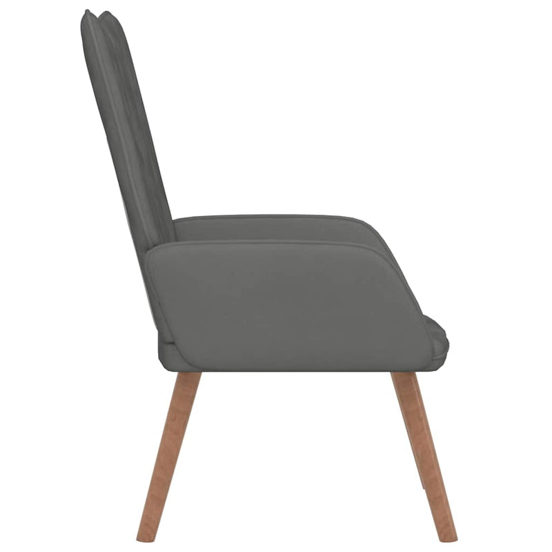 Scaun de relaxare, gri închis, catifea