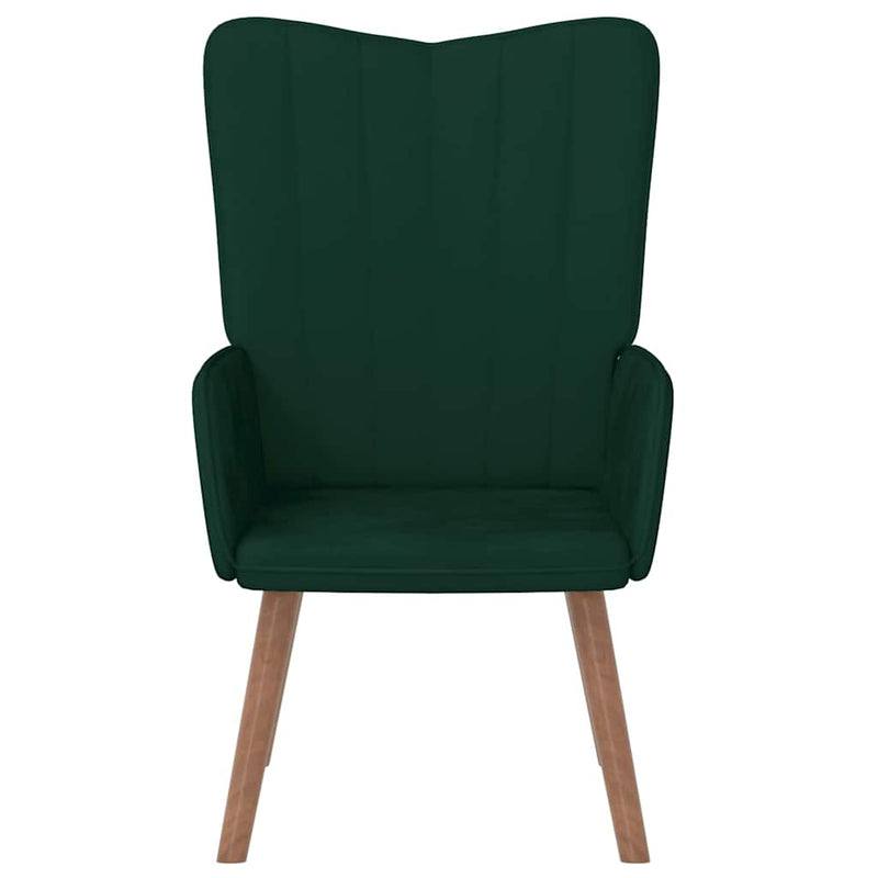 Scaun de relaxare, verde închis, catifea