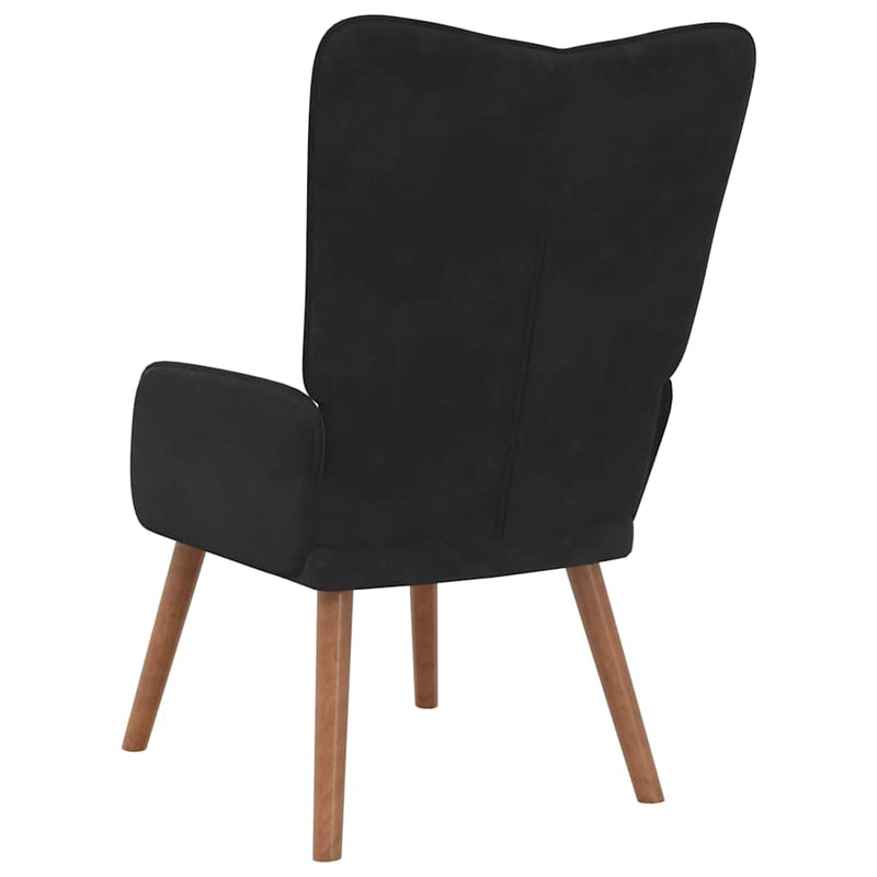 Scaun de relaxare, negru, catifea