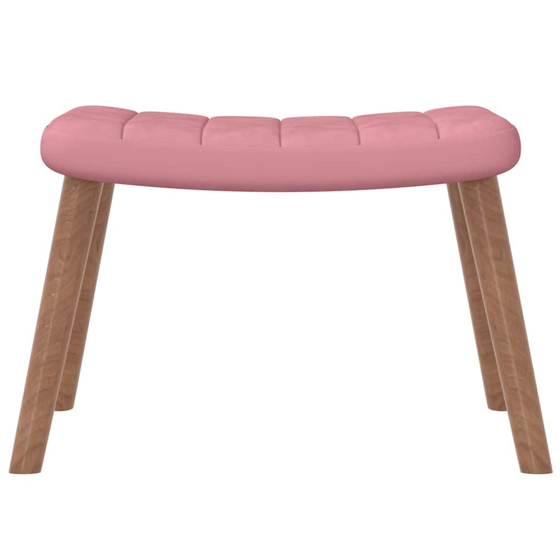 Scaun de relaxare cu taburet, roz, catifea