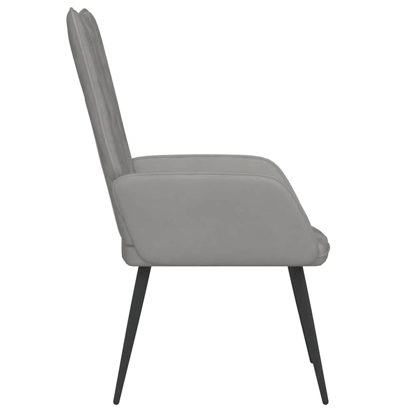Scaun de relaxare, gri deschis, catifea
