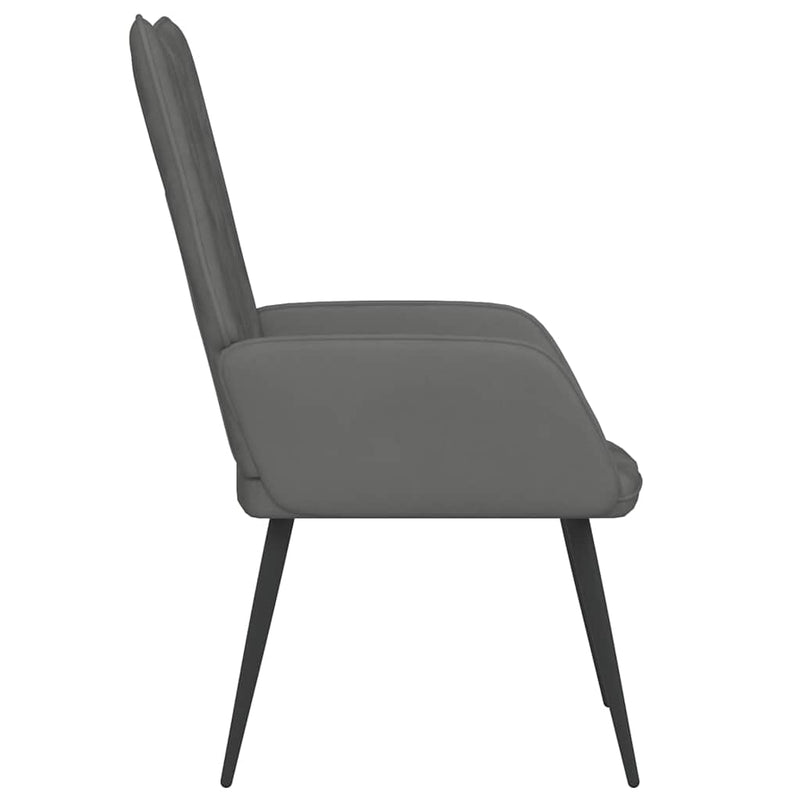 Scaun de relaxare, gri închis, catifea