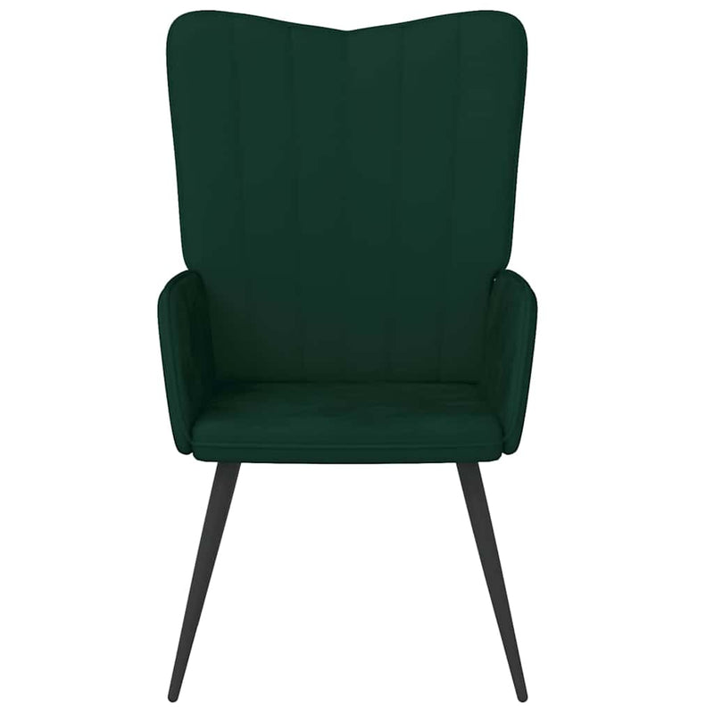 Scaun de relaxare, verde închis, catifea