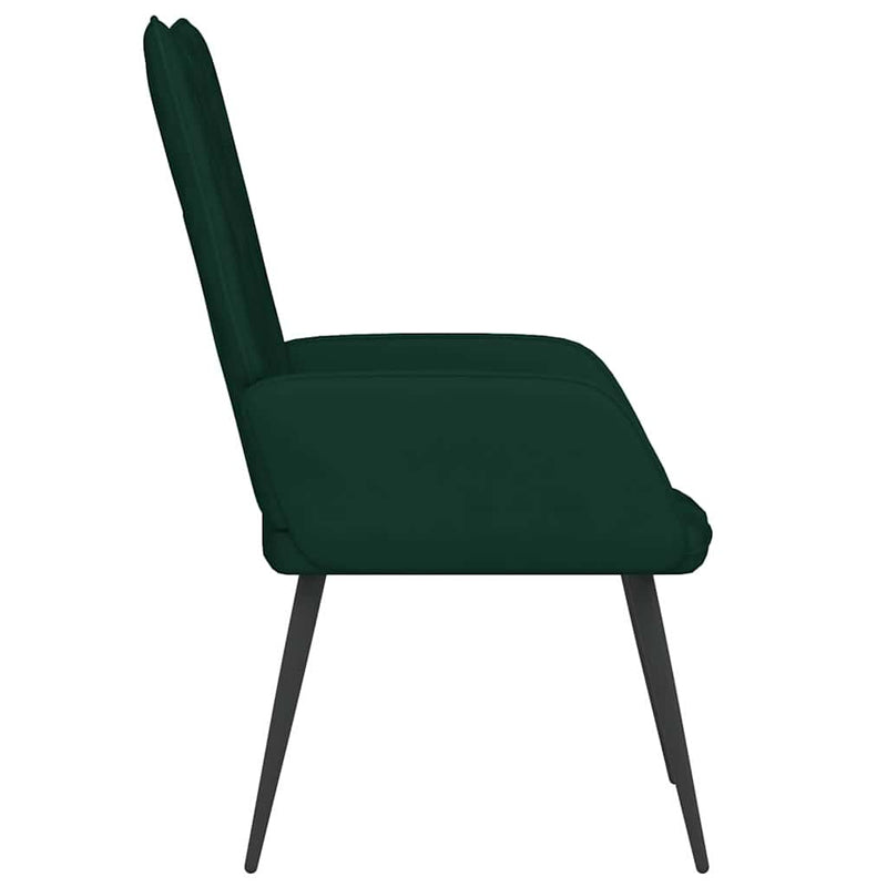 Scaun de relaxare, verde închis, catifea