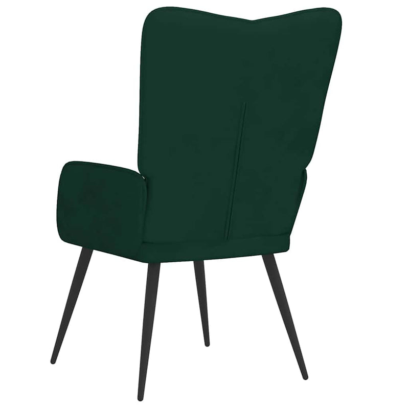 Scaun de relaxare, verde închis, catifea