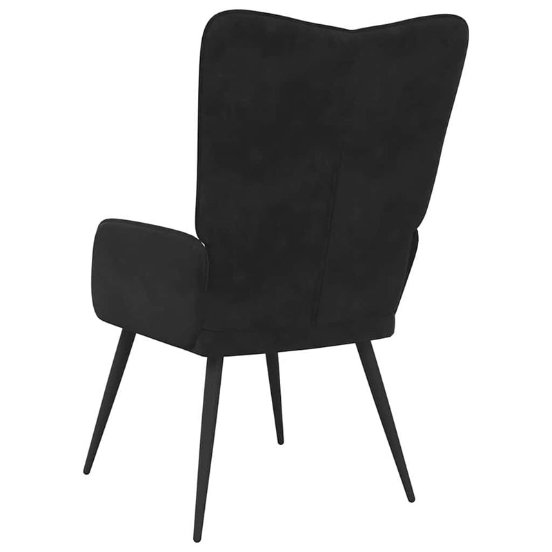 Scaun de relaxare, negru, catifea