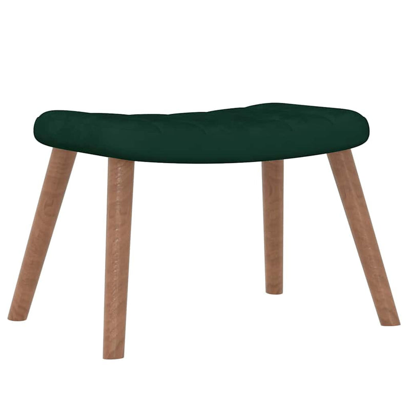 Scaun balansoar cu taburet, verde închis, catifea