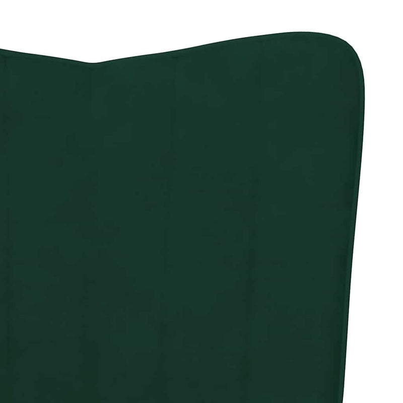 Scaun balansoar cu taburet, verde închis, catifea