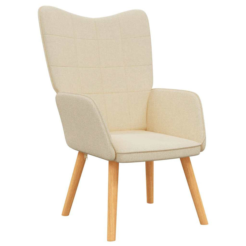 Scaun de relaxare, crem, material textil