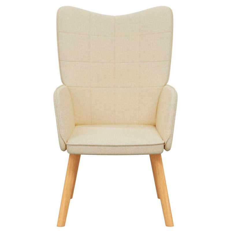 Scaun de relaxare, crem, material textil