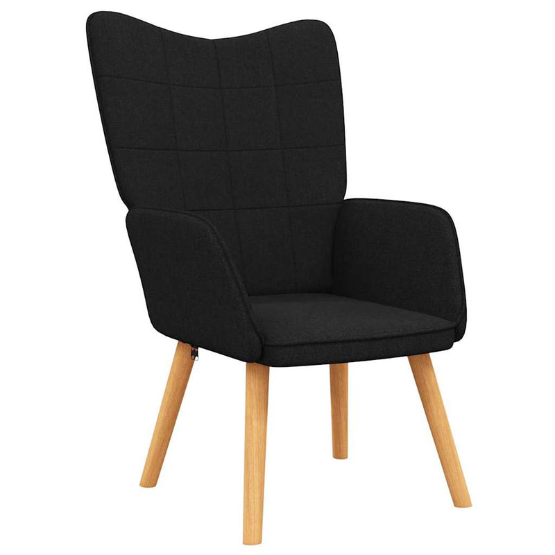 Scaun de relaxare, negru, material textil