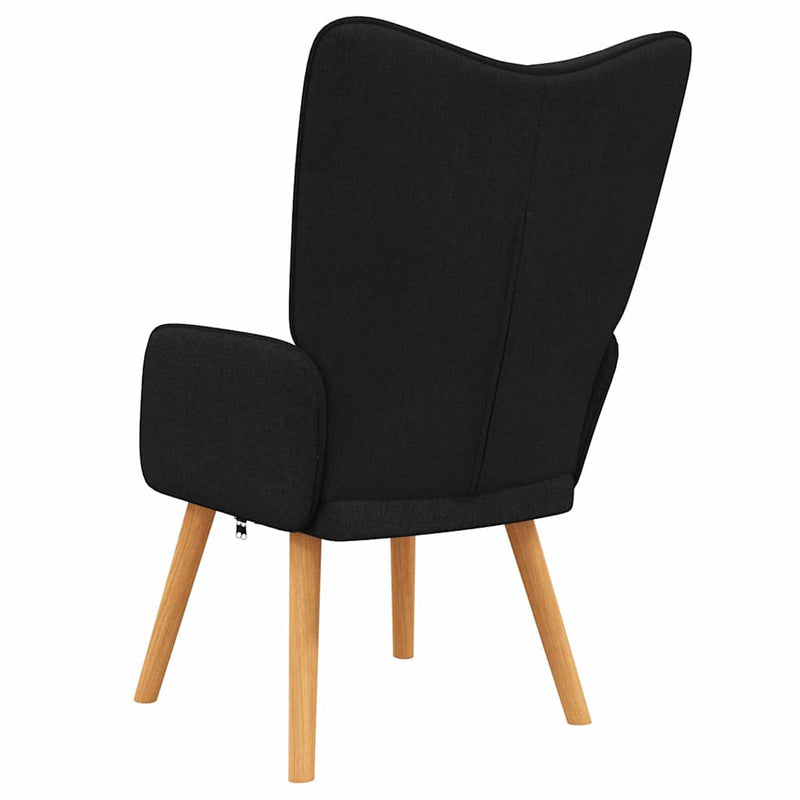 Scaun de relaxare, negru, material textil