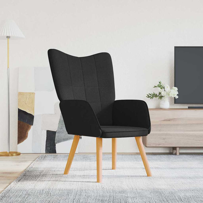 Scaun de relaxare, negru, material textil