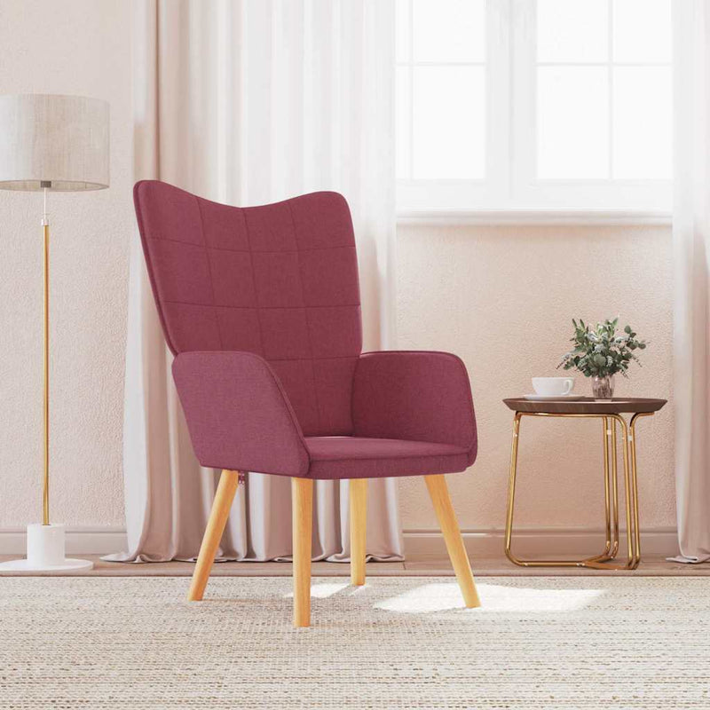 Scaun de relaxare, roșu vin, material textil