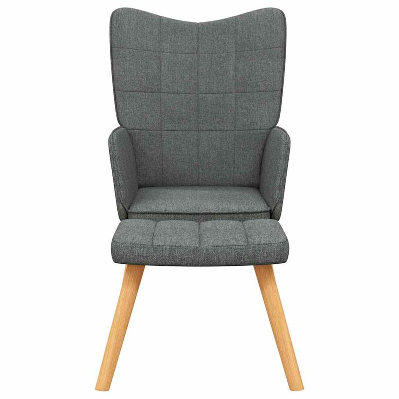 Scaun de relaxare cu taburet, gri închis, textil