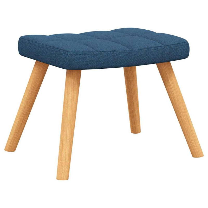Scaun de relaxare cu taburet, albastru, textil