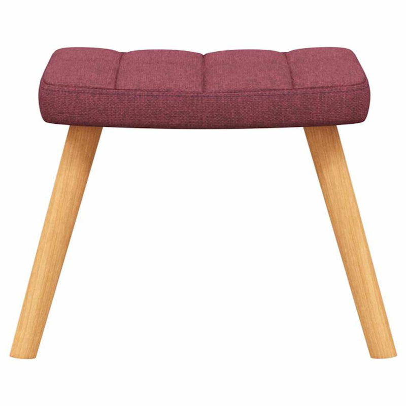Scaun de relaxare cu taburet, roșu vin, textil