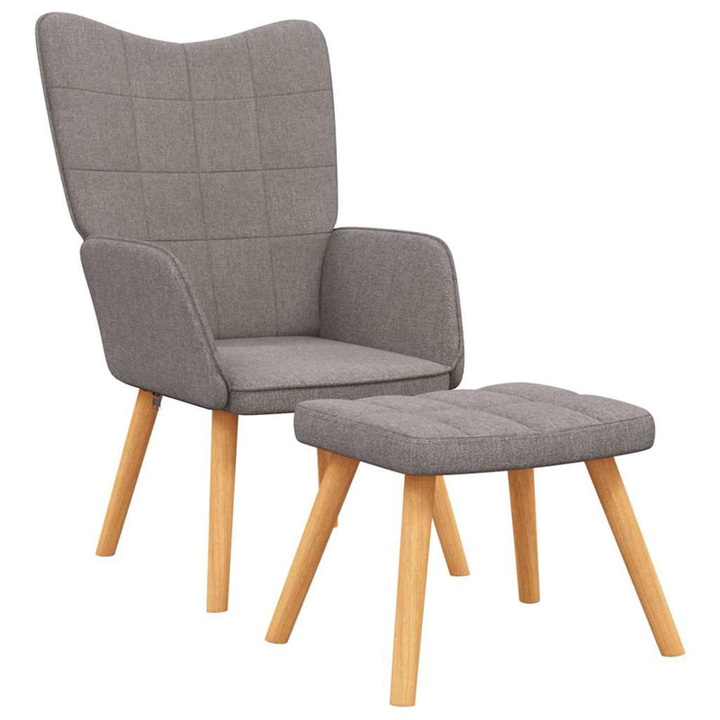 Scaun de relaxare cu taburet,taupe, textil