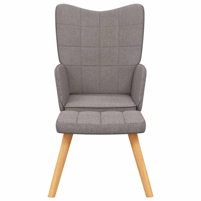 Scaun de relaxare cu taburet,taupe, textil