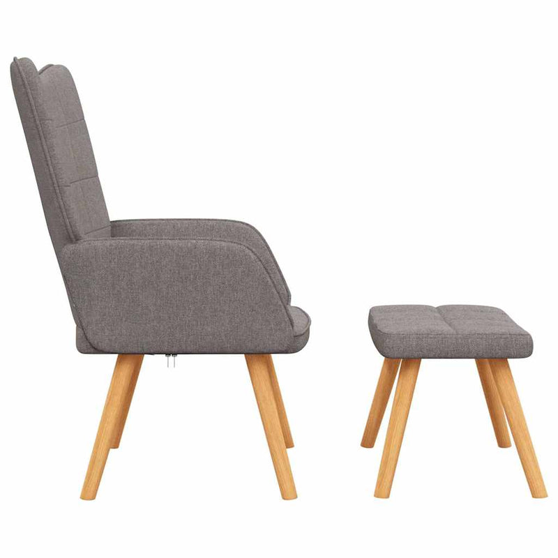 Scaun de relaxare cu taburet,taupe, textil