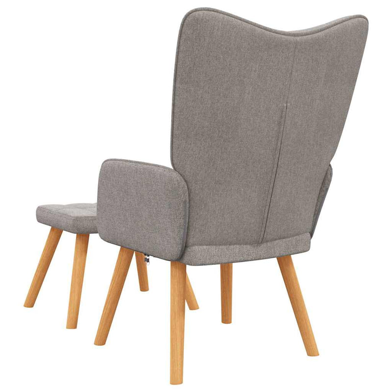 Scaun de relaxare cu taburet,taupe, textil