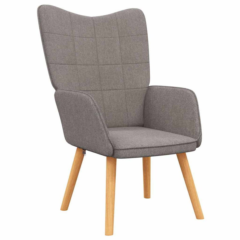 Scaun de relaxare cu taburet,taupe, textil