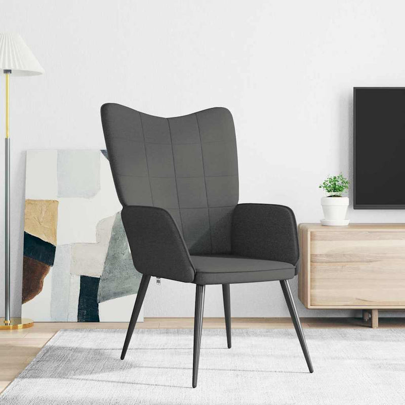 Scaun de relaxare, gri închis, material textil