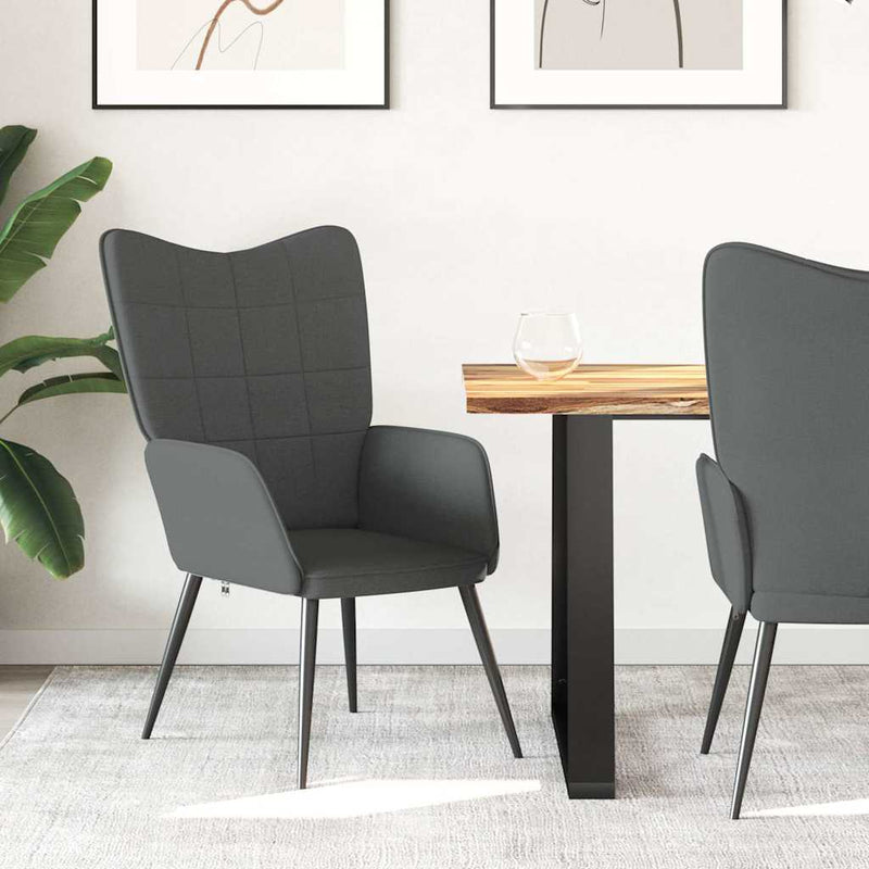 Scaun de relaxare, gri închis, material textil