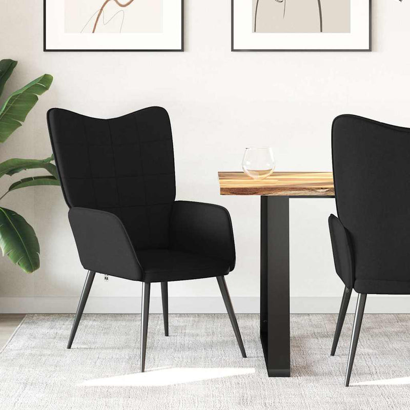 Scaun de relaxare, negru, material textil