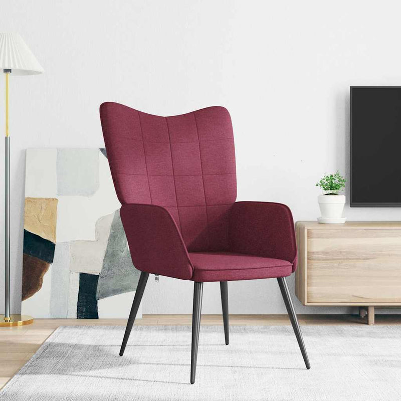 Scaun de relaxare, roșu vin, material textil