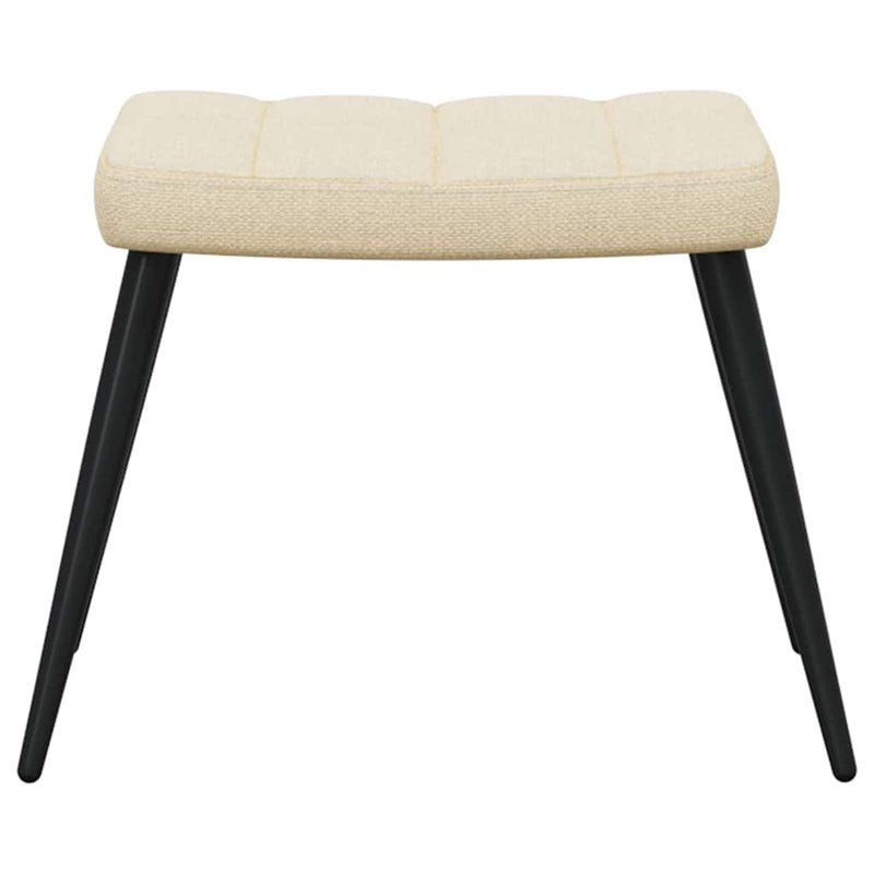 Scaun de relaxare cu taburet, crem, textil