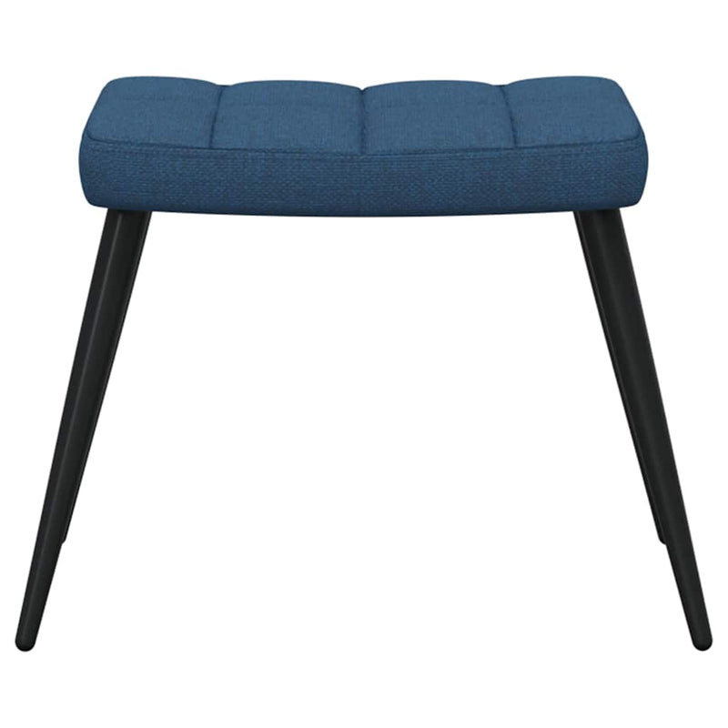 Scaun de relaxare cu taburet, albastru, textil