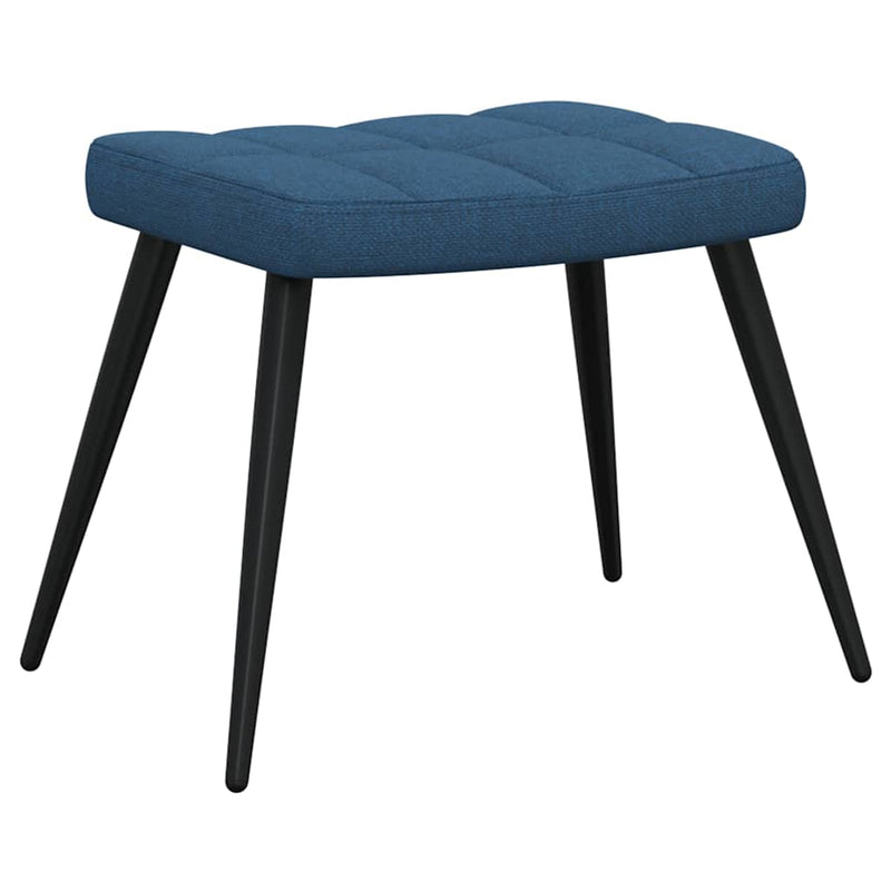 Scaun de relaxare cu taburet, albastru, textil