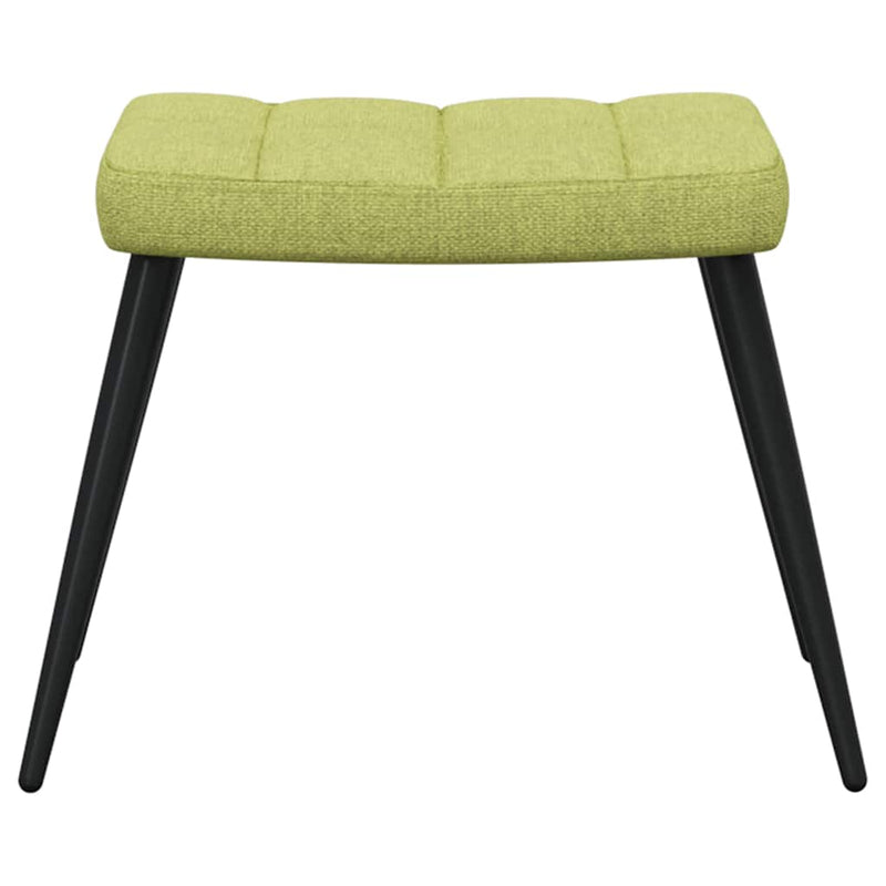 Scaun de relaxare cu taburet, verde, textil