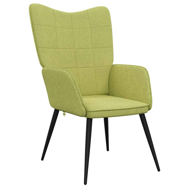 Scaun de relaxare cu taburet, verde, textil