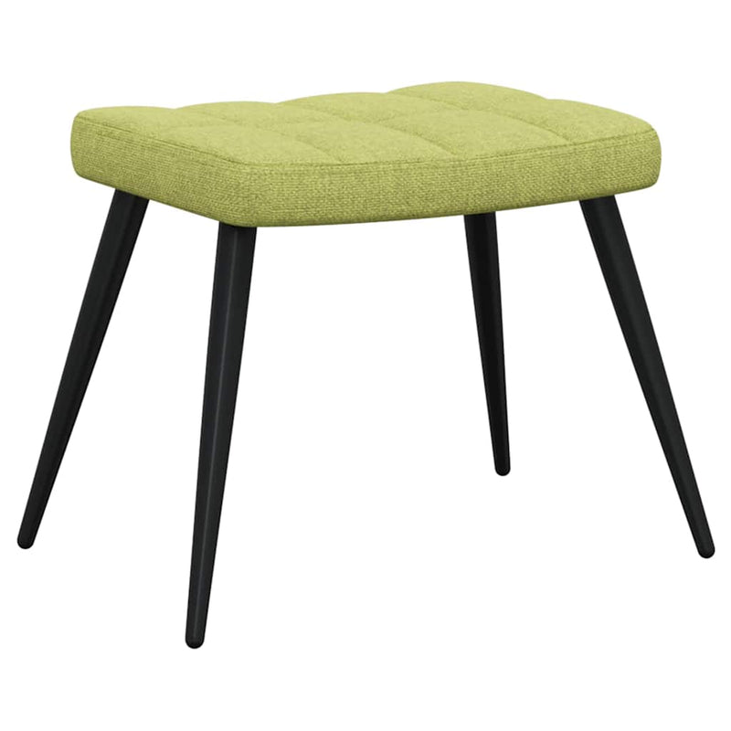 Scaun de relaxare cu taburet, verde, textil