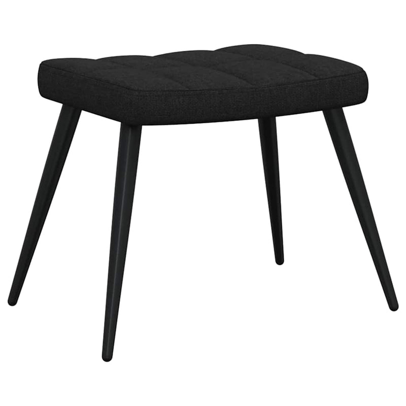 Scaun de relaxare cu taburet, negru, textil