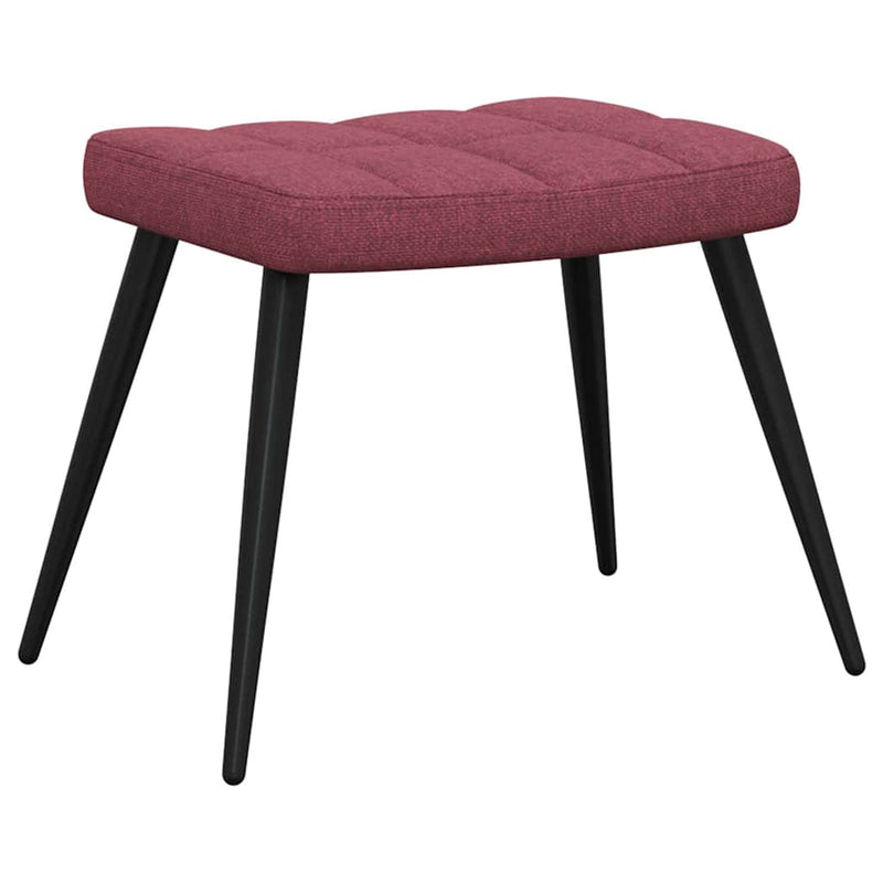 Scaun de relaxare cu taburet, roșu vin, textil