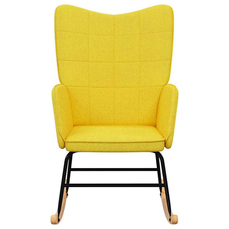 Scaun balansoar, galben muștar, material textil