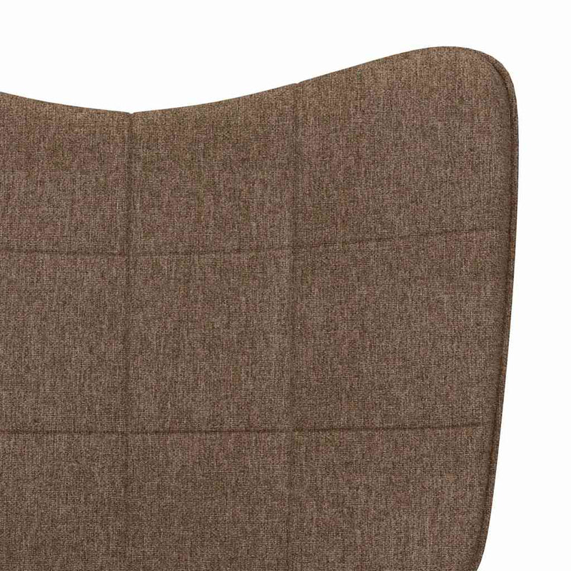 Scaun balansoar cu taburet, maro, textil