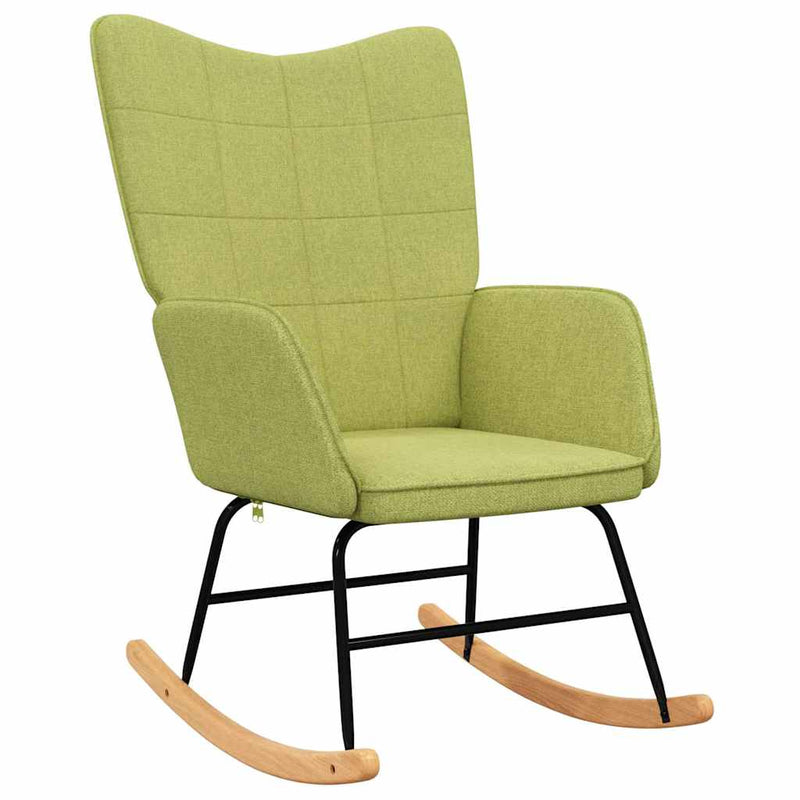 Scaun balansoar cu taburet, verde, textil