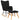 Scaun balansoar cu taburet, negru, textil
