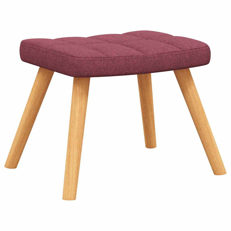 Scaun balansoar cu taburet, roșu vin, textil