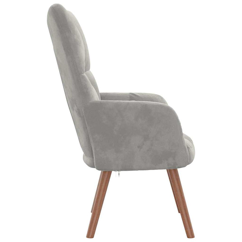 Scaun de relaxare, gri deschis, catifea