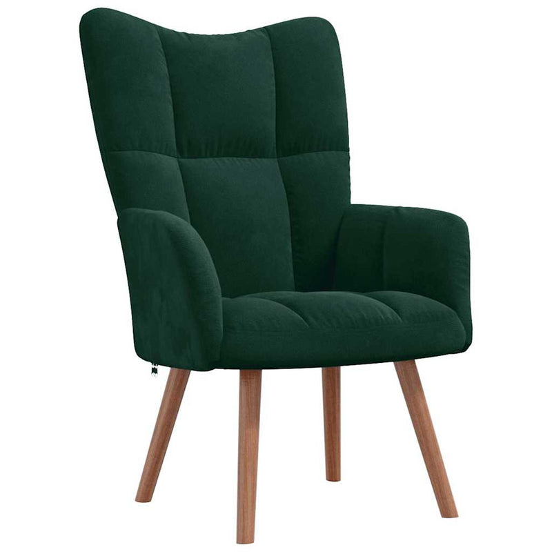 Scaun de relaxare, verde închis, catifea