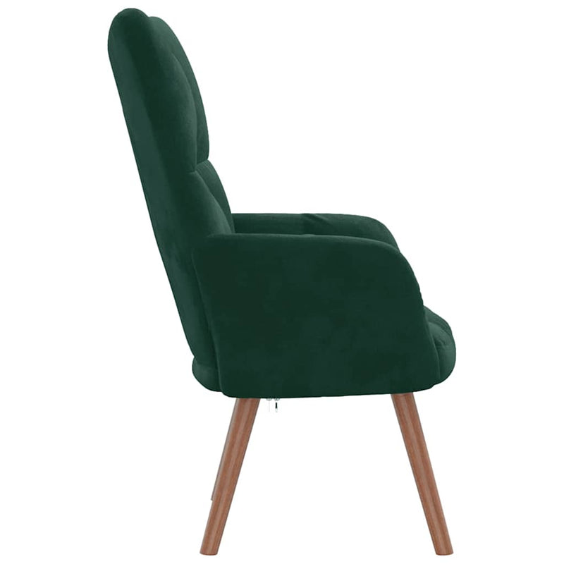 Scaun de relaxare, verde închis, catifea