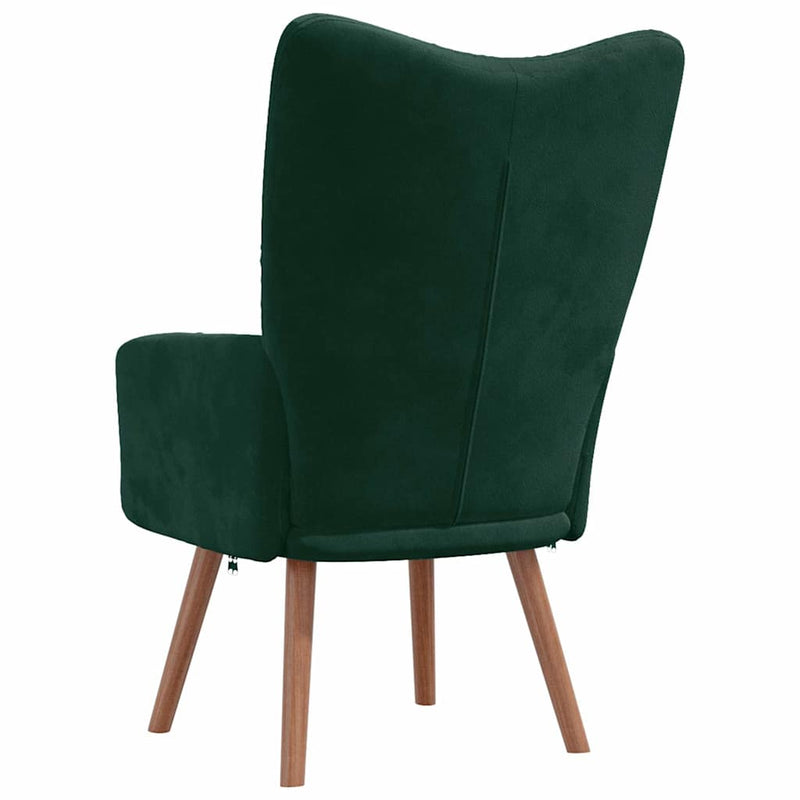 Scaun de relaxare, verde închis, catifea